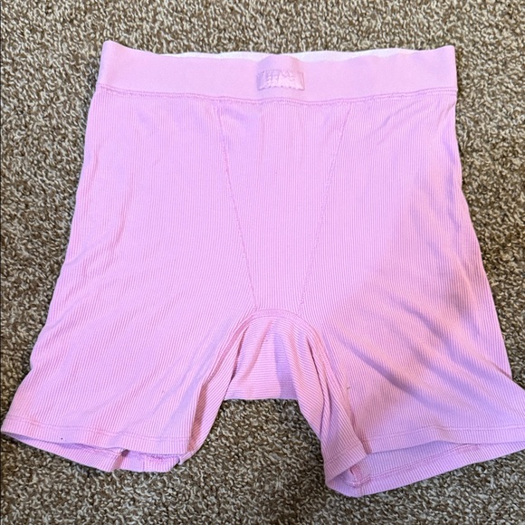 Pink Ribbed Boxer Shorts - Picture 1 of 2